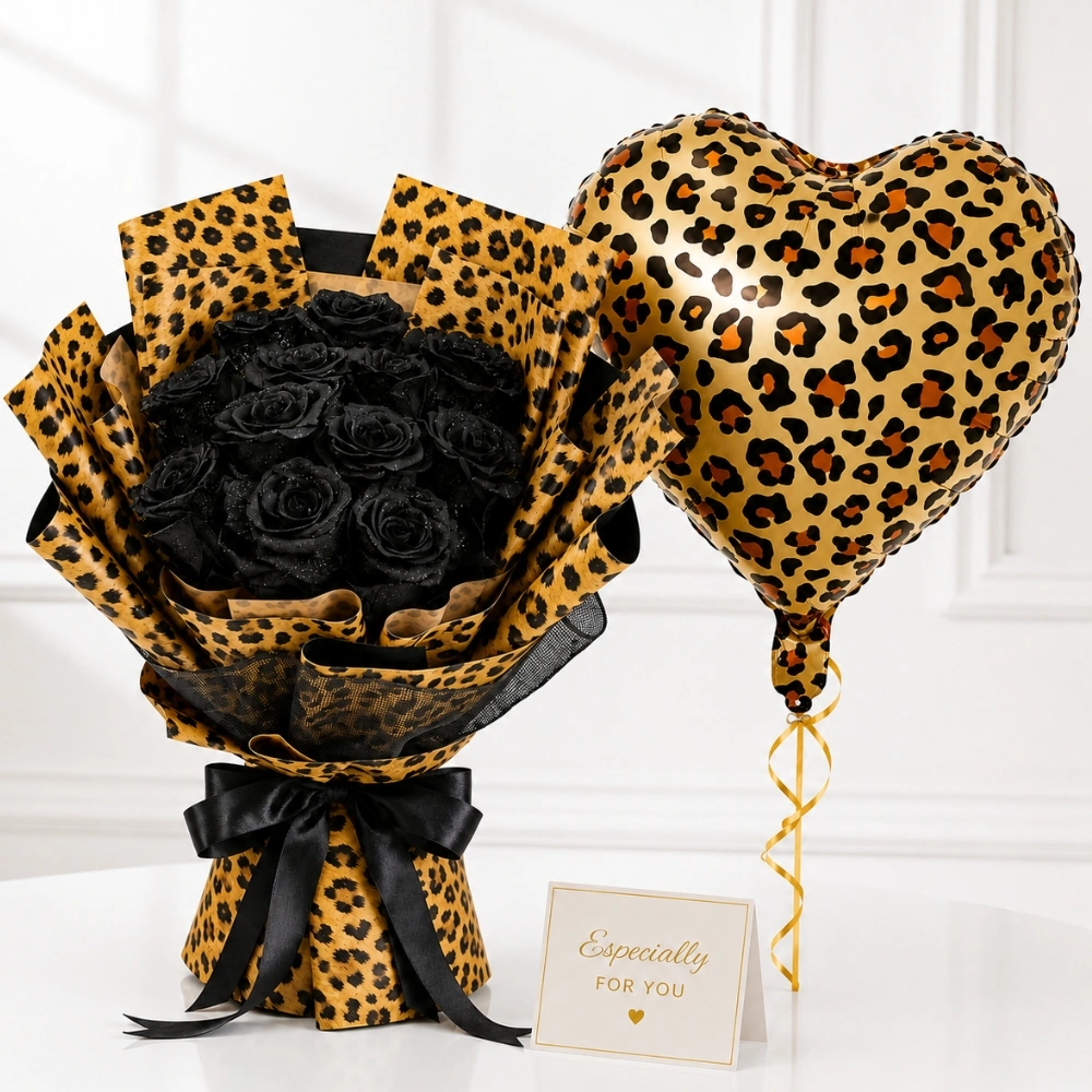 11-black-roses-with-cheetah-balloon-2
