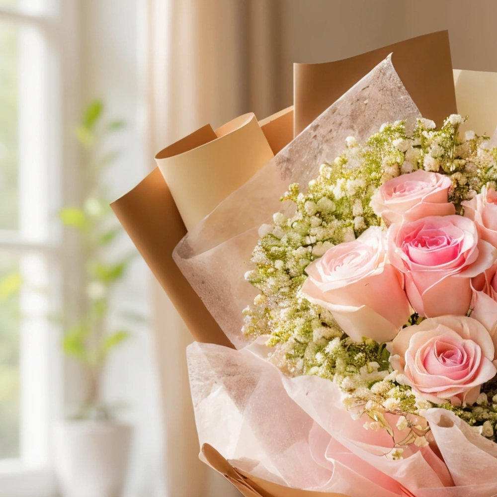 12 pink rose bouquet