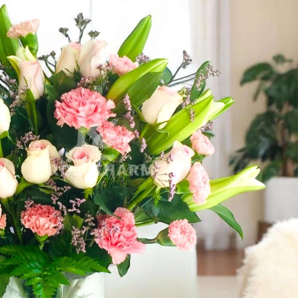carnations in a glass vase