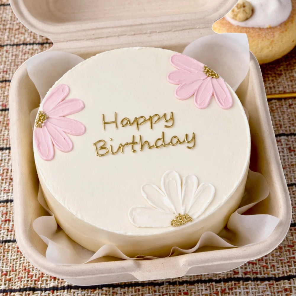 Elegant Floral Happy Birthday Bento Cake 200gm