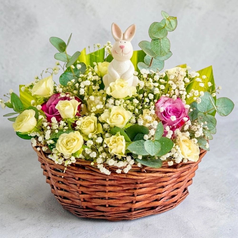 Bunny Bloom Easter Basket flowers
