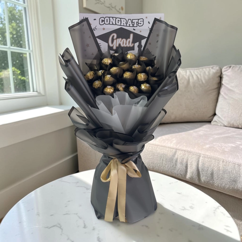 Graduation Grad Bouquet Choco Pop with 20 Ferrero Rocher Chocolates