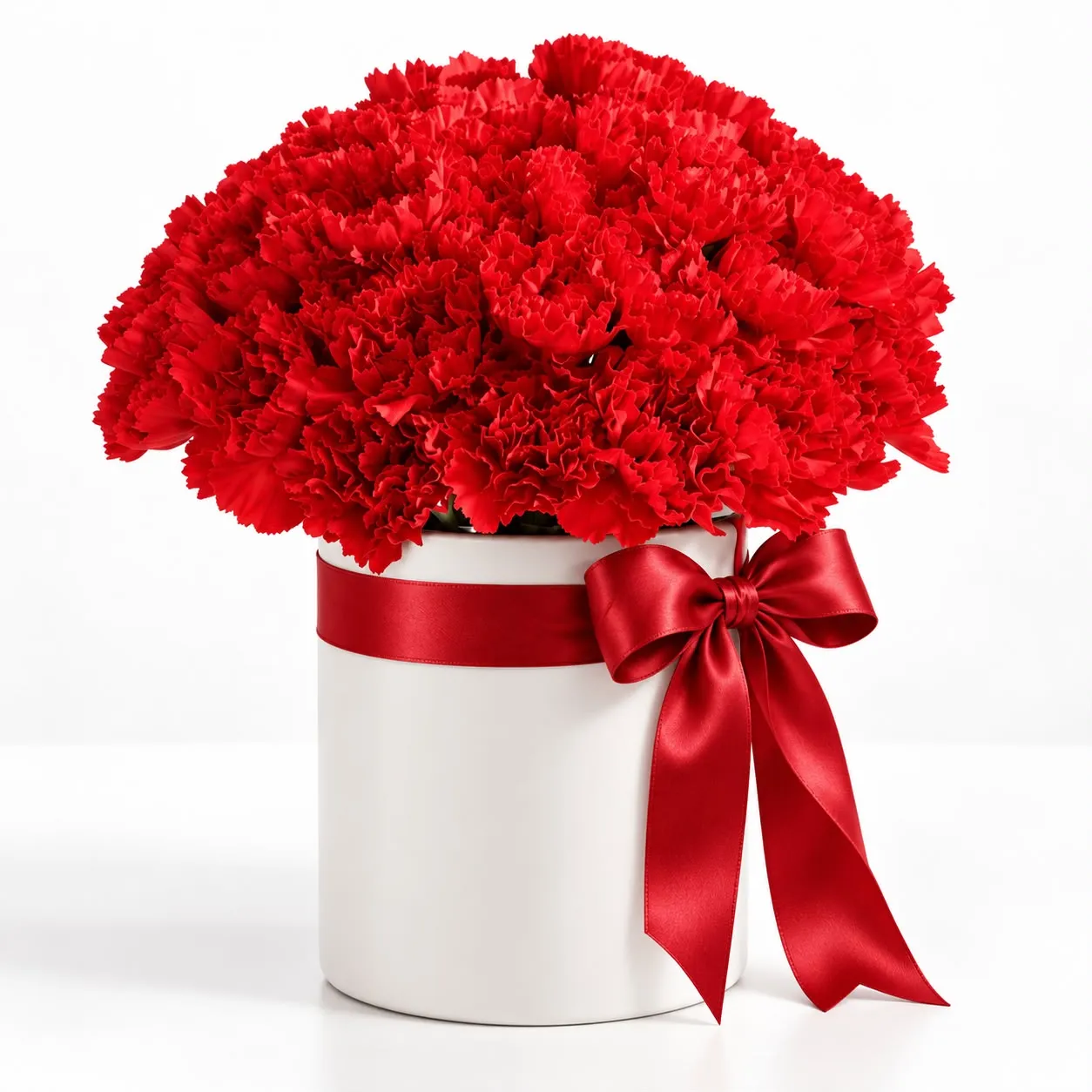 Luxury Box of 41 Red Carnations for Romantic Gifting by RoseCharmFlowers
