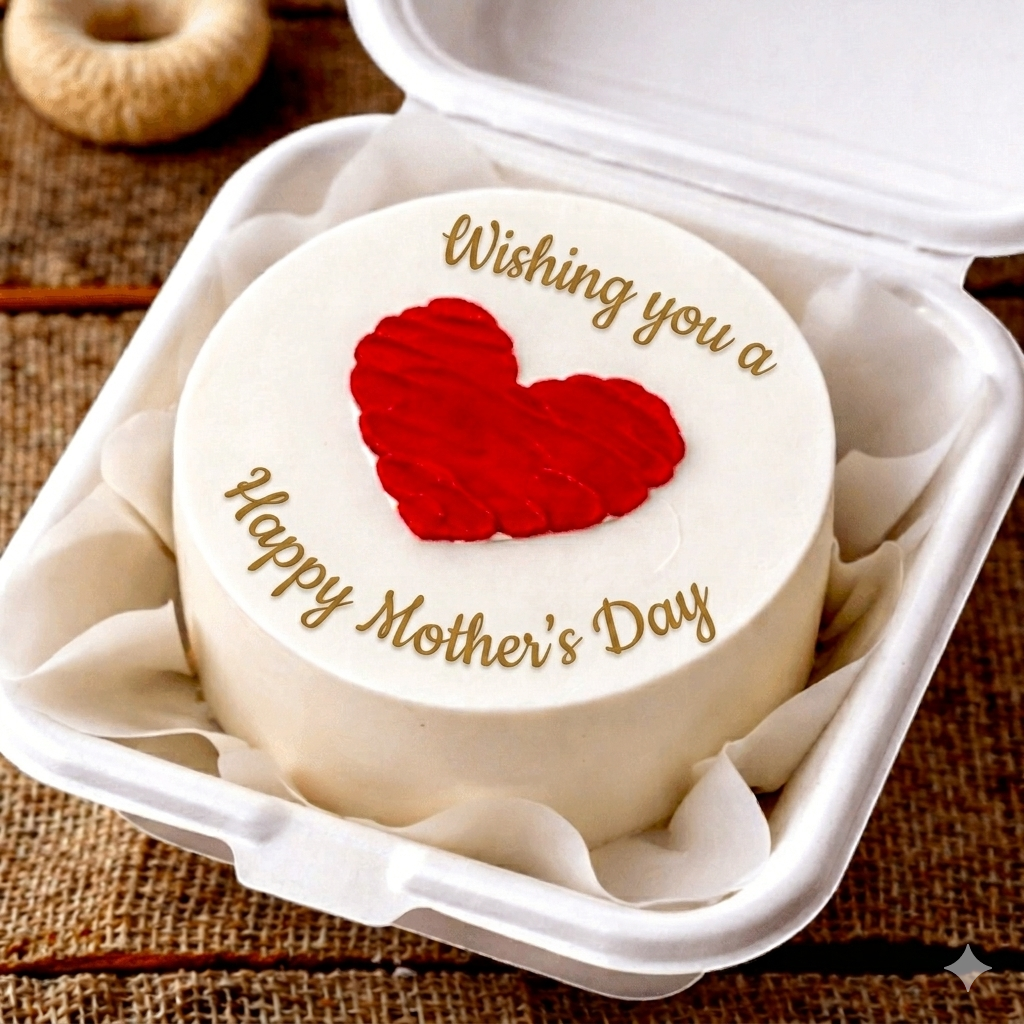 Happy Mother's Day Heart Shape Cake Bento Cake 200gm