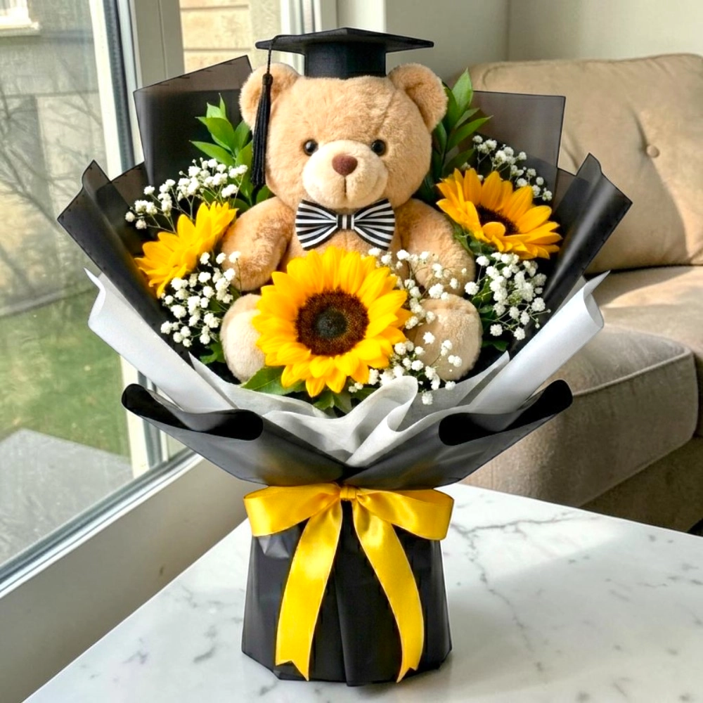 Gypsophila and Teddy Bear