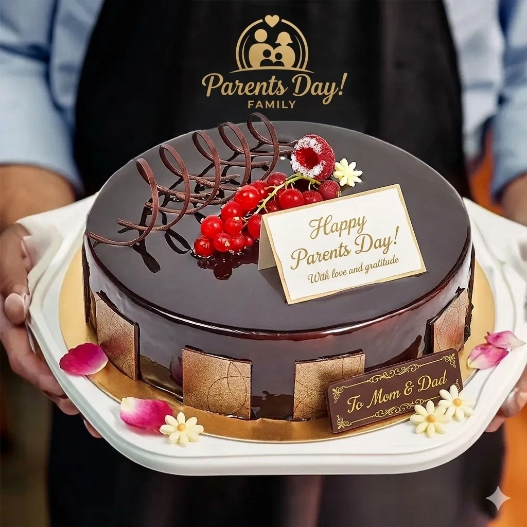 dark chocolate sponge cake for parents day uae