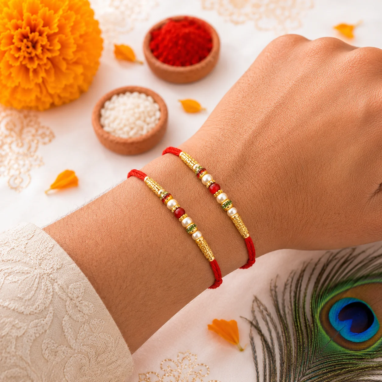 elegant-traditional-gold-bead-rakhi-set-of-2-2