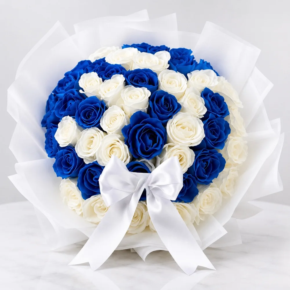 grand-blue-&-white-rose-bouquet-41-roses-2