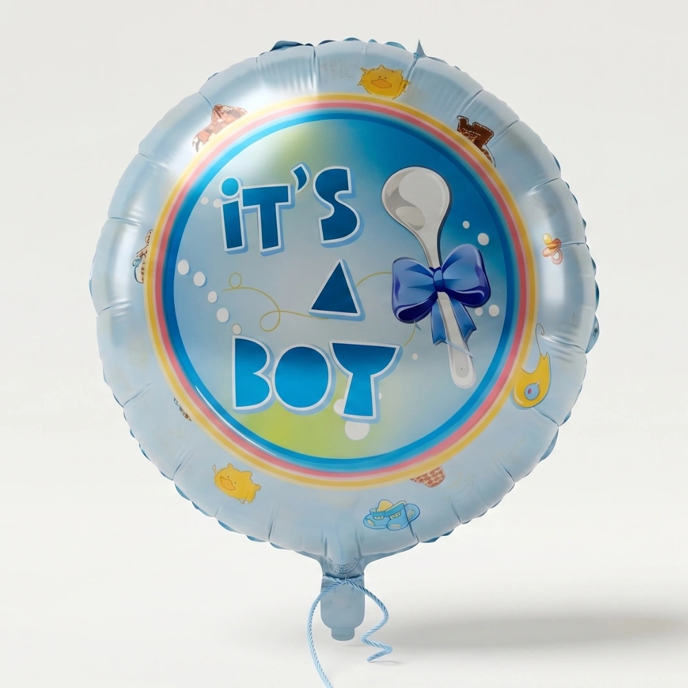 Blue it's a boy helium-filled 18-inch foil balloon for baby showers, newborn welcome parties, and baby boy celebration gifts