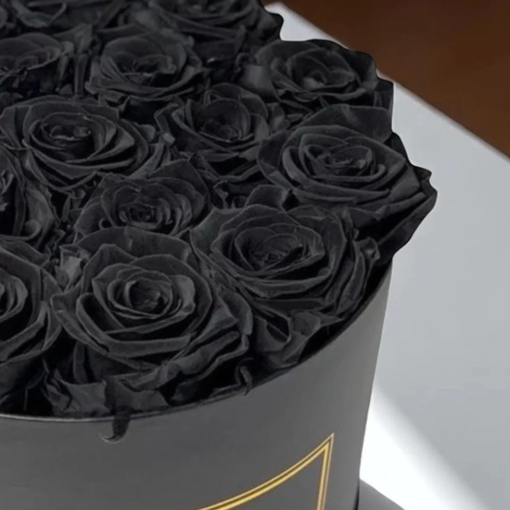 21 Black Rose Box Arrangement