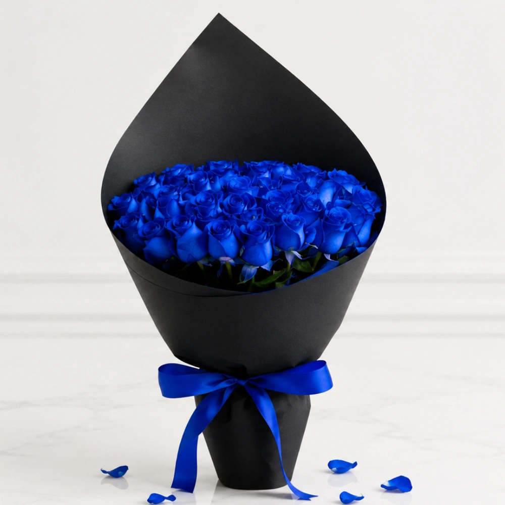 midnight-elegance-31-dark-blue-roses-in-black-wrap-2