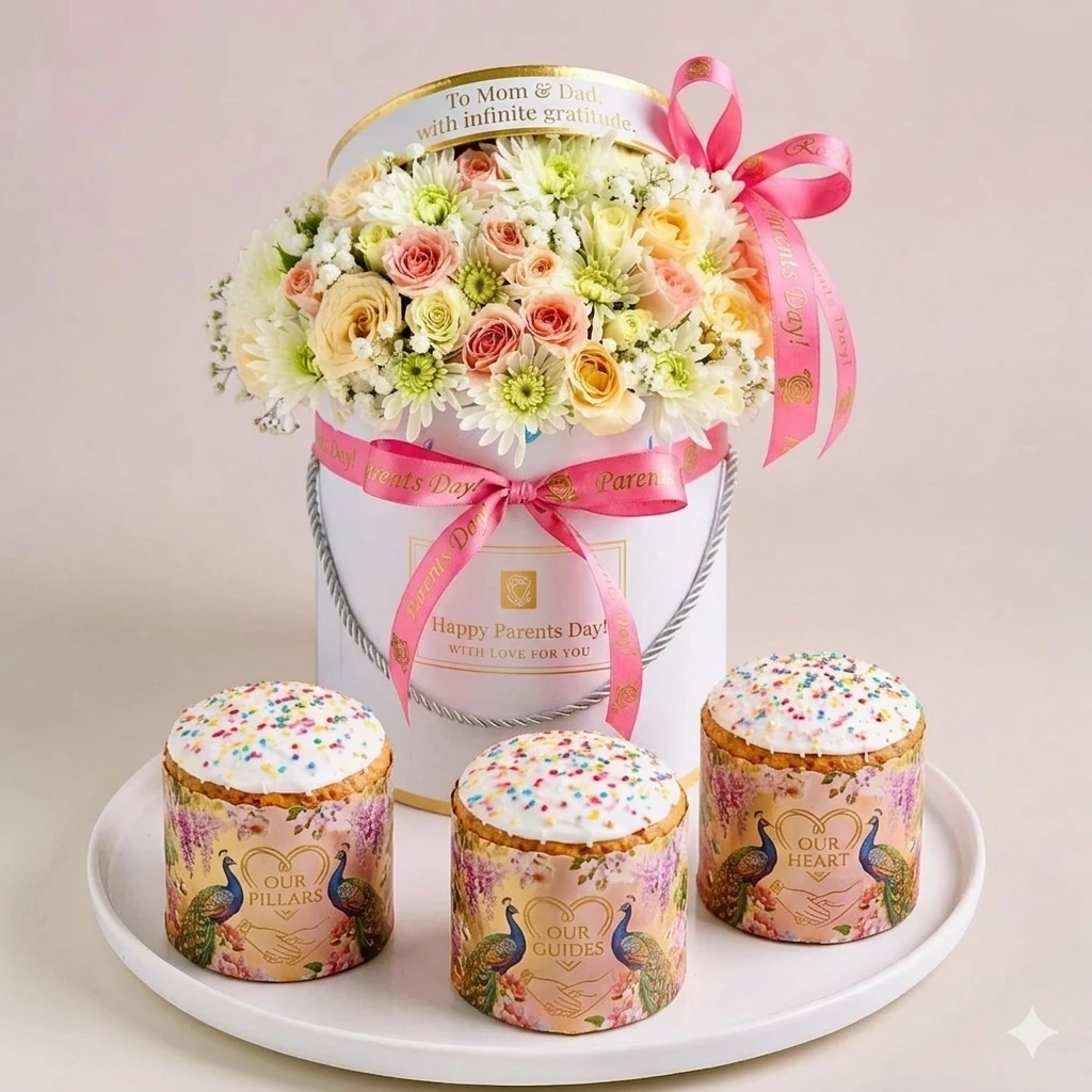 parents-day-floral-box-&-Sweet-treats-gift-set-2