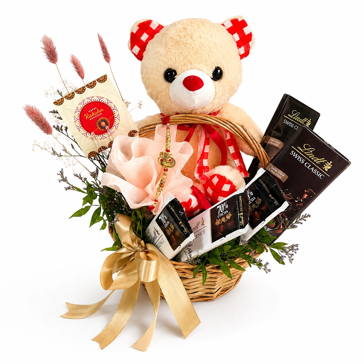 soft teddy bear and designer Rakhi